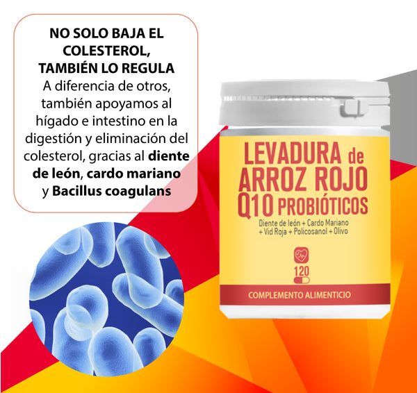 LEVADURA DE ARROZ ROJO CON Q10 Y PROBIÓTICOS 120 CÁPSULAS