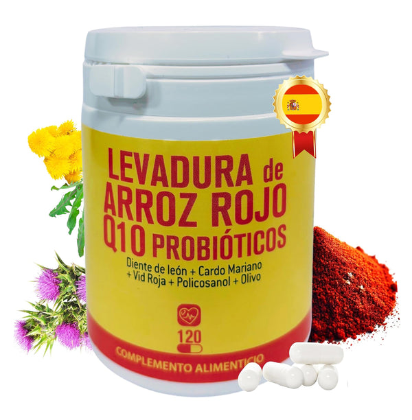 LEVADURA DE ARROZ ROJO CON Q10 Y PROBIÓTICOS 120 CÁPSULAS