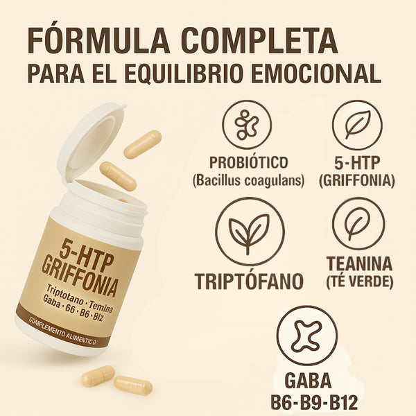 5-HTP CON GRIFFONIA | BIENESTAR EMOCIONAL SIN AFECTAR TU SUEÑO