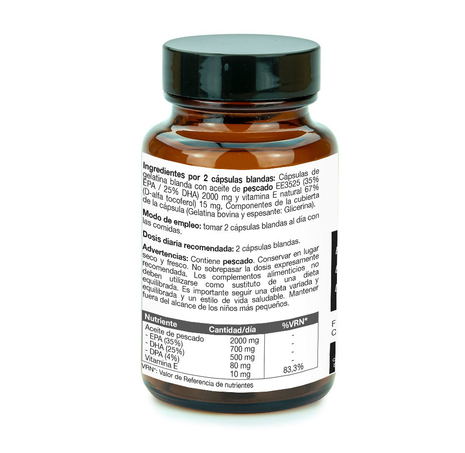 TRIPLE OMEGA 3 con 60 Perlas | Fórmula Avanzada con EPA, DHA, DPA y Vitamina E